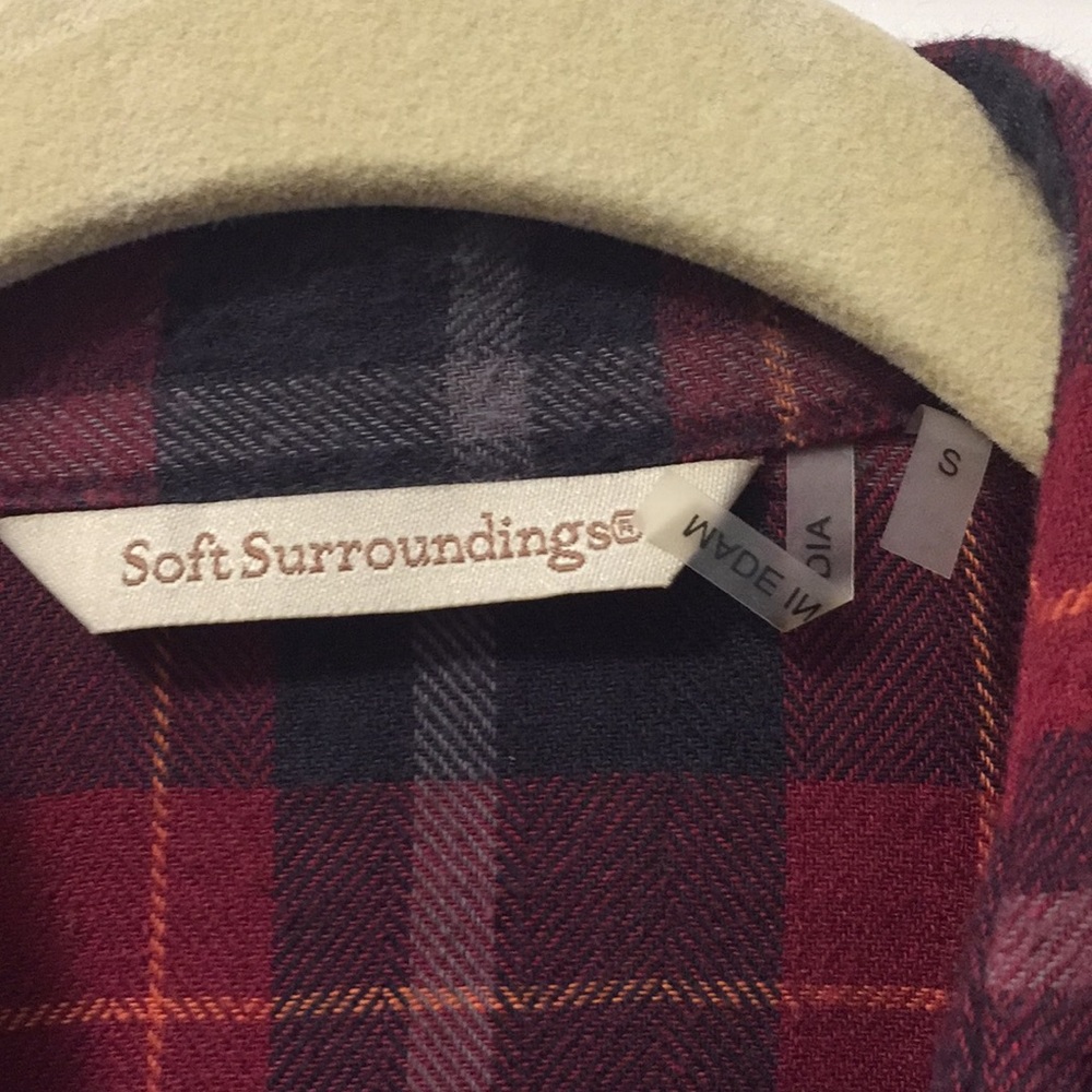 Long Plaid Button Down With Bling - image 5